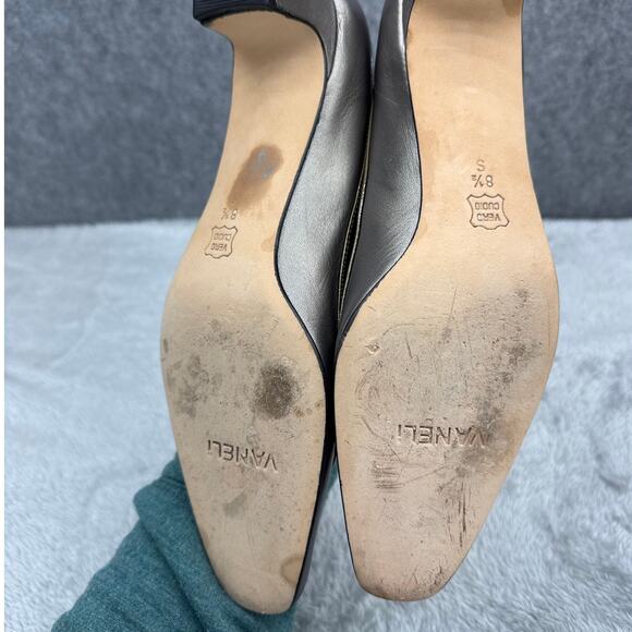 Vaneli Bronze Square Toe Loafer Style Kitten Heel Dress Shoe Women 8.5 S - Picture 7 of 8